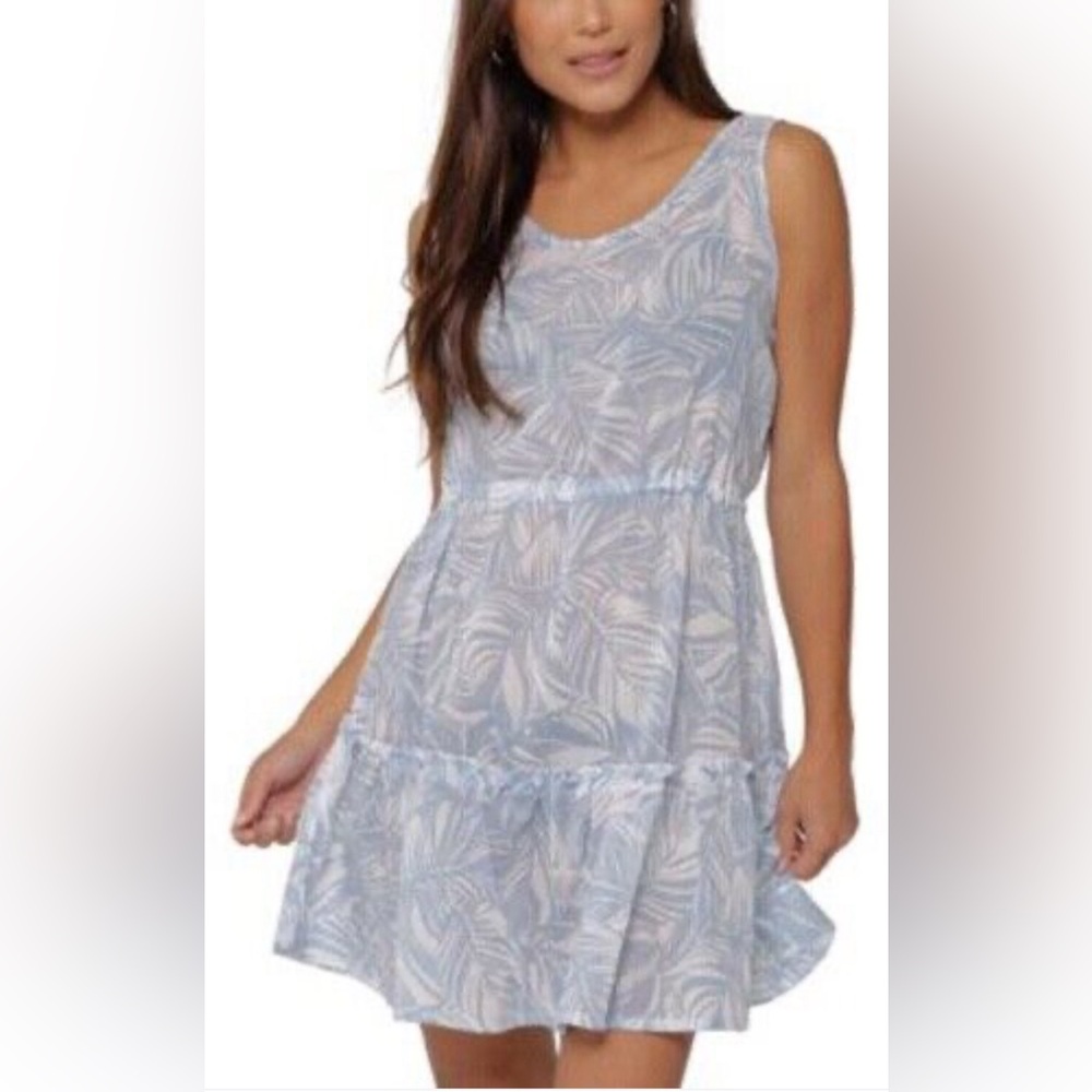 J. VALDI Low Back Ruffle Trim Coverup Dress Size Small Light Blue Retail $68